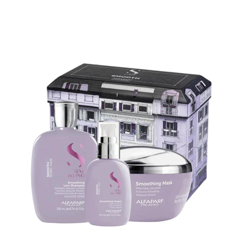 AlfaParf S Semi Di Lino SMOOTH Gift Set - Smoothing Low Shampoo Mask Cream