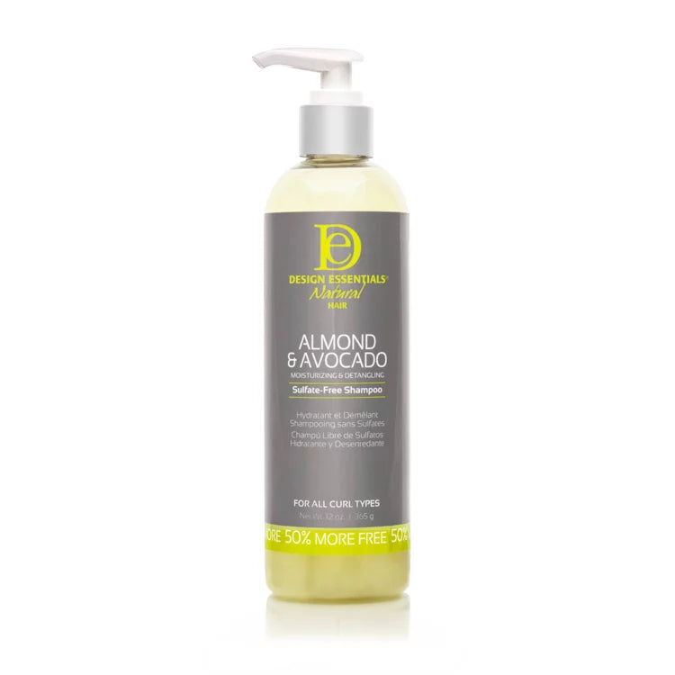 DE2010 Design Essentials Natural Almond & Avocado Sulfate-Free Shampoo 12 oz