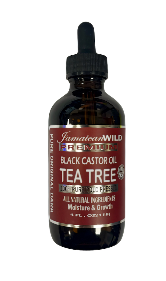 JW0231 JW Premium 100% Pure Cold Pressed Blk Castor Oil TEA TREE E 4oz