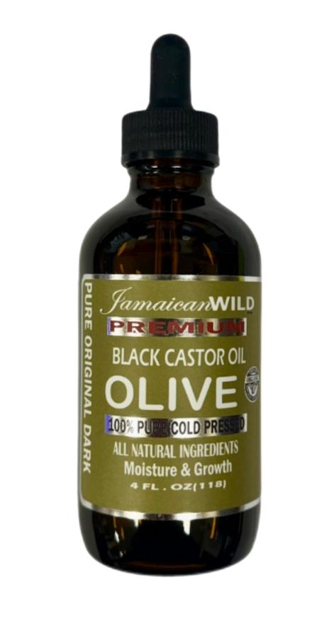 JW0233 JW Premium 100% Pure Cold Pressed Blk Castor Oil OLIVE E 4oz