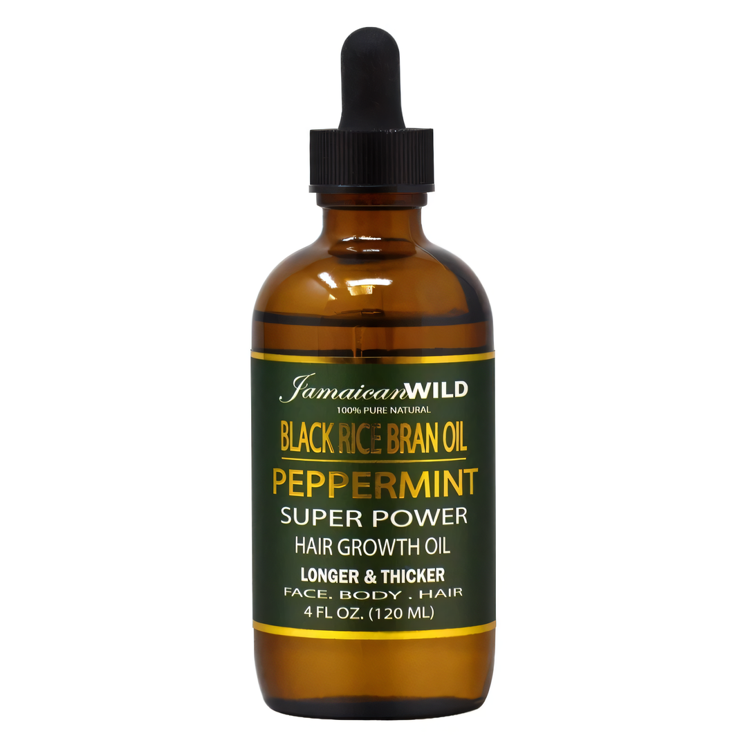 JW0242 JW Super Power Growth Oil Black Rice Bran w/ PEPPERMINT 4oz