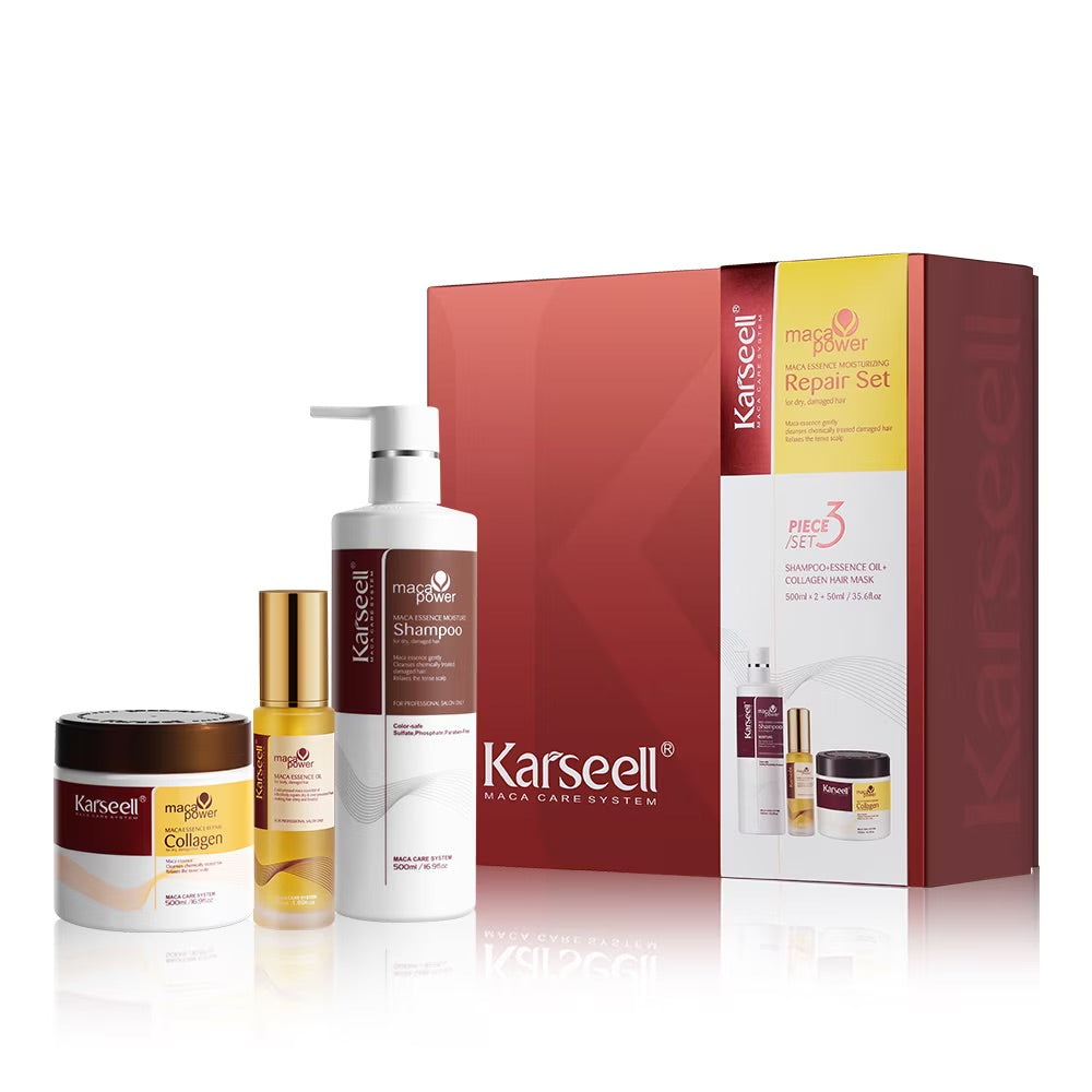 KARS0015 Maca Power Karseell Repair Set (Shampoo 500ml + Essence 50ml + Mask 500ml)