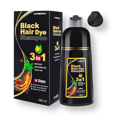 MEI100 Meidu Hair Dye 3 In 1 Shampoo Black 500ml
