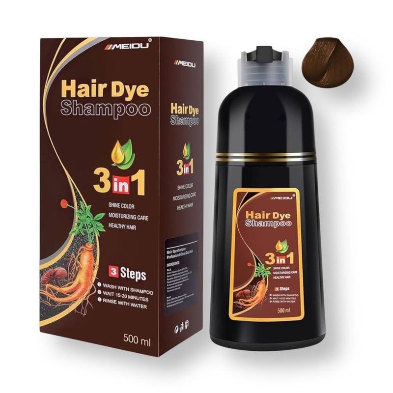 Meidu Hair Dye 3 in 1 Shampoo Dark Brown 500ml