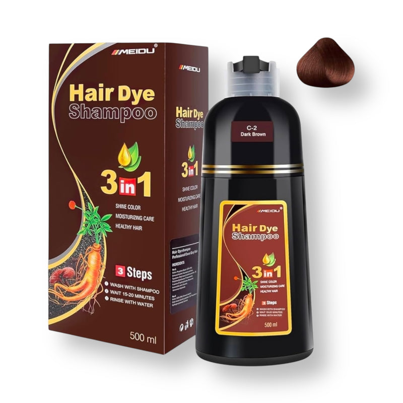 Meidu Hair Dye 3 In 1 Shampoo Chestnut Brown 500 ml