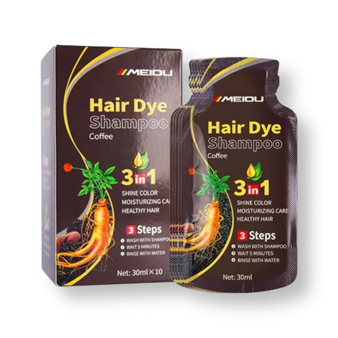 Meidu Hair Dye 3 in 1 Shampoo Coffee Packets (10 pcs)
