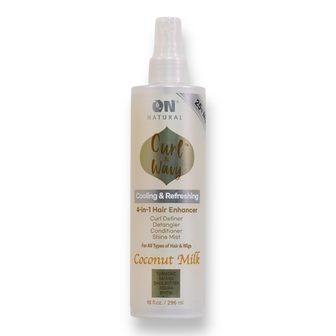 On Natural Curl-N-Wavy 4-in-1 Hair Enhancer (Coconut Milk) 10 oz