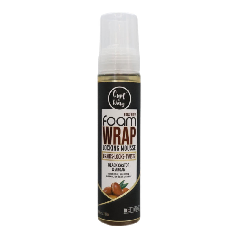On Natural Next Image Foam Wrap Locking Mousse Black Castor & Argan 8 oz