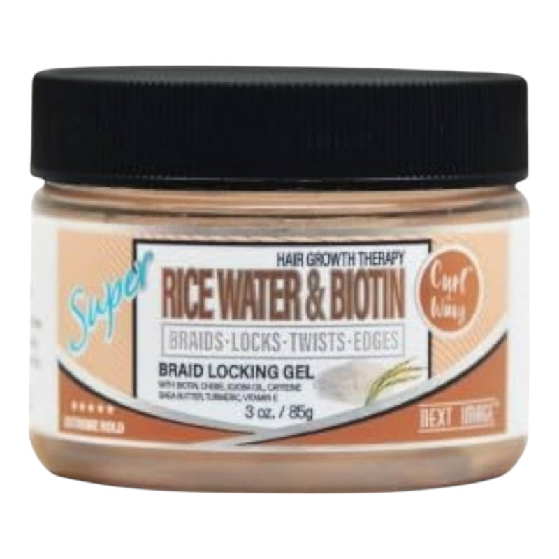 On Natural Next Image Braid Locking Gel Super Hold Rice Water & Biotin 3 oz