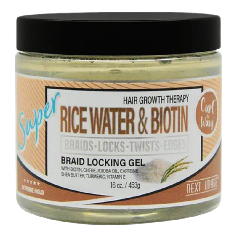 On Natural Next Image Braid Locking Gel Super Hold Rice Water & Biotin 16 oz