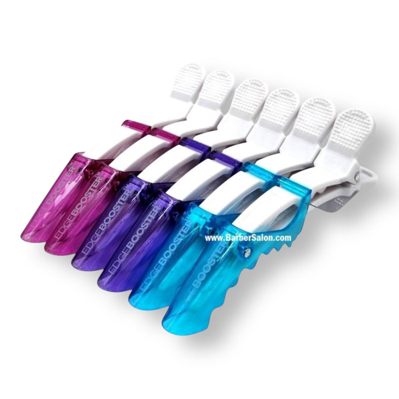 SFEB9008 E/B Crocodile Hair Clip Clear Blue / Hot Pink / Purple      #6