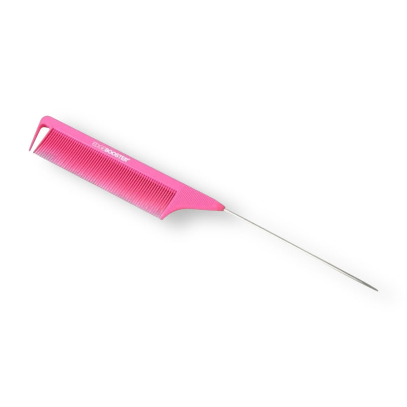 SFEB9024 Edge Booster Carbon Anti-Static Pin Tail Styling Comb Hot Pink 8.65