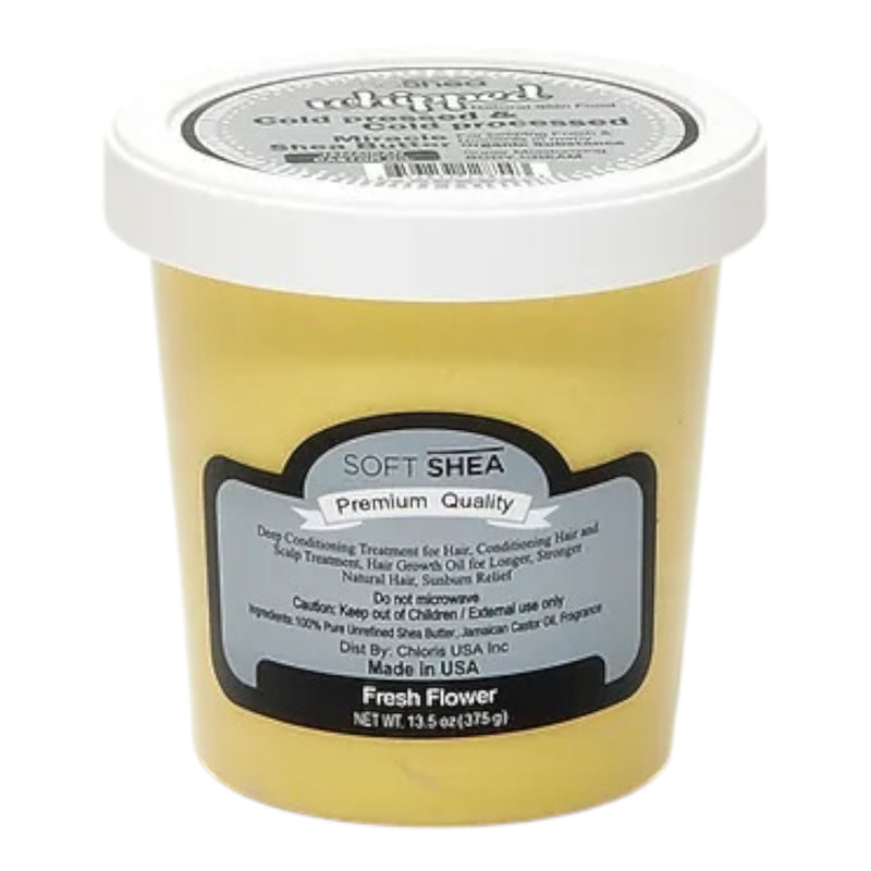 Soft Shea Whipped Shea butter - Castor Oil (Fresh Flower) 13 oz