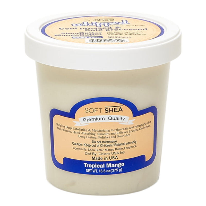 Soft Shea Whipped Shea Butter - Mango Butter (Tropical Mango) 13 oz